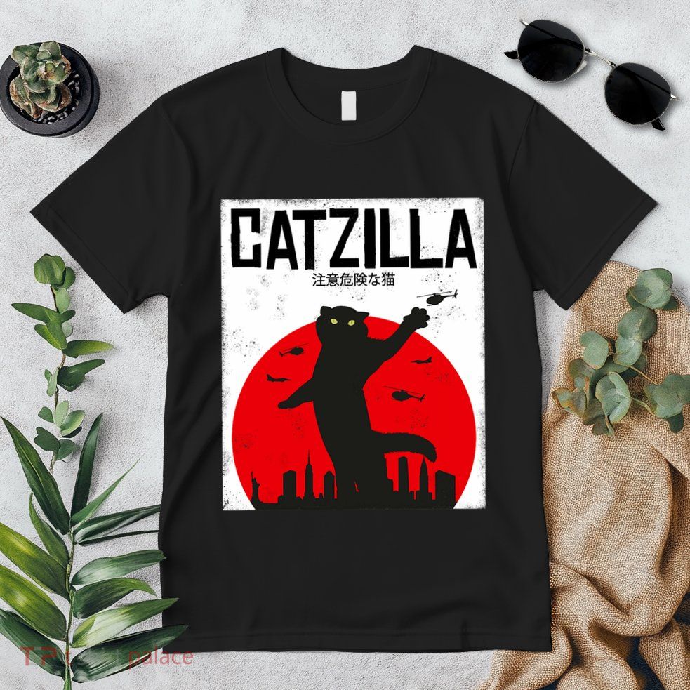 Catzilla Cat Kitten Feline Kitty Outfit Japan Movie Premium T-Shirt