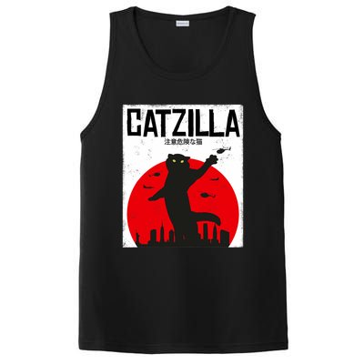 Catzilla Cat Kitten Feline Kitty Outfit Japan Movie PosiCharge Competitor Tank