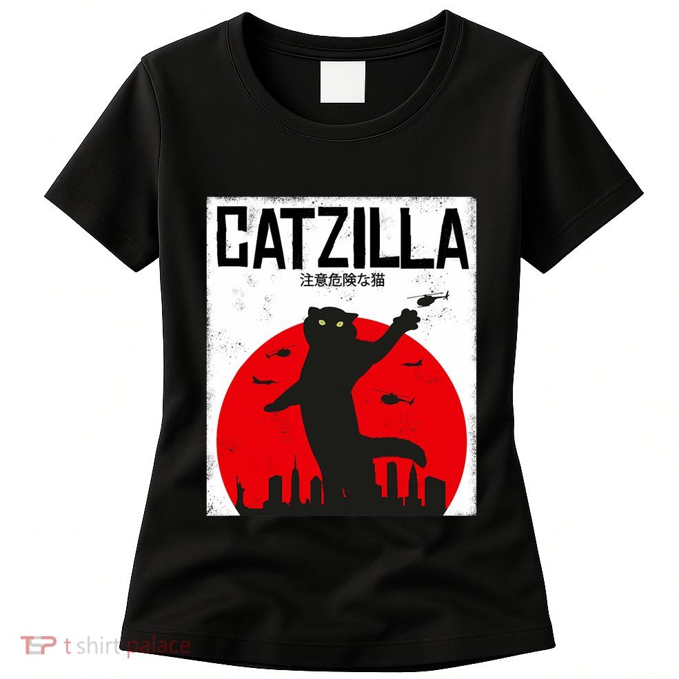 Catzilla Cat Kitten Feline Kitty Outfit Japan Movie Womens T-Shirt