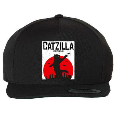 Catzilla Cat Kitten Feline Kitty Outfit Japan Movie Wool Snapback Cap