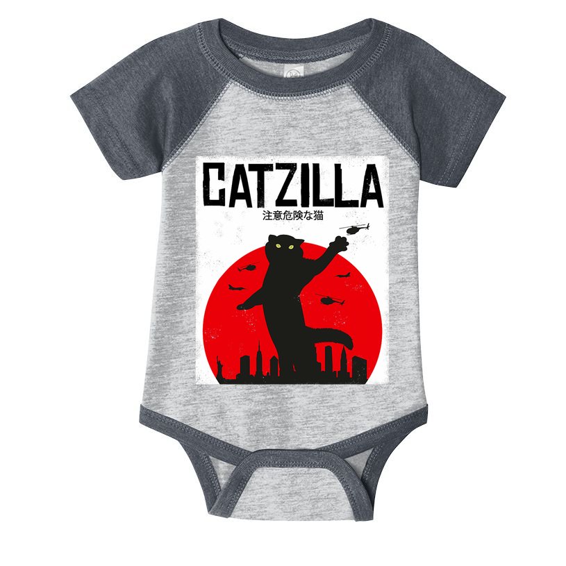 Catzilla Cat Kitten Feline Kitty Outfit Japan Movie Infant Baby Jersey Bodysuit
