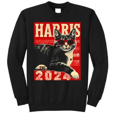 Cool Cat Kamala Vote For Democracy Harris 2024 Sweatshirt