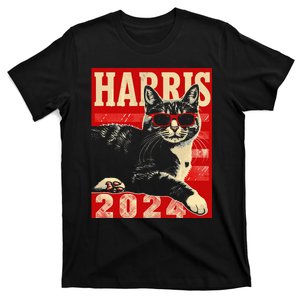 Cool Cat Kamala Vote For Democracy Harris 2024 T-Shirt