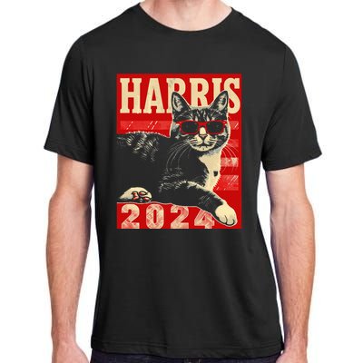 Cool Cat Kamala Vote For Democracy Harris 2024 Adult ChromaSoft Performance T-Shirt