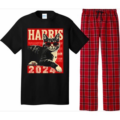 Cool Cat Kamala Vote For Democracy Harris 2024 Pajama Set