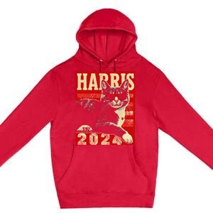 Cool Cat Kamala Vote For Democracy Harris 2024 Premium Pullover Hoodie