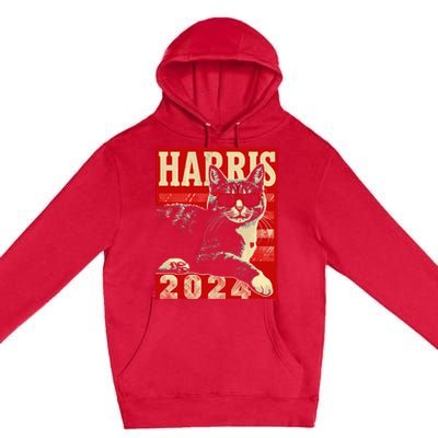 Cool Cat Kamala Vote For Democracy Harris 2024 Premium Pullover Hoodie