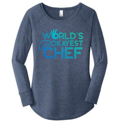 Cooking Cook Kitchen Chef Worlds Okayest Chef Gift Women's Perfect Tri Tunic Long Sleeve Shirt