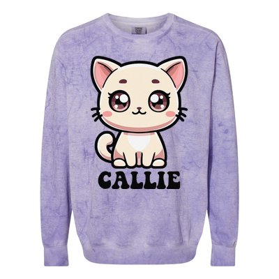 Callie Cute Kitty Cat Design For Name Callie Colorblast Crewneck Sweatshirt