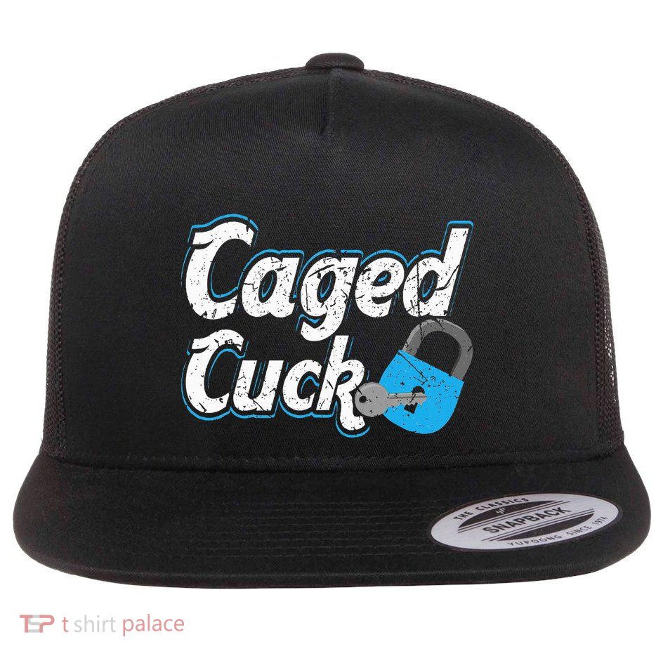 Caged Cuck Kinky Submissive Cuckold Boy Fetish Chastity Flat Bill Trucker Hat