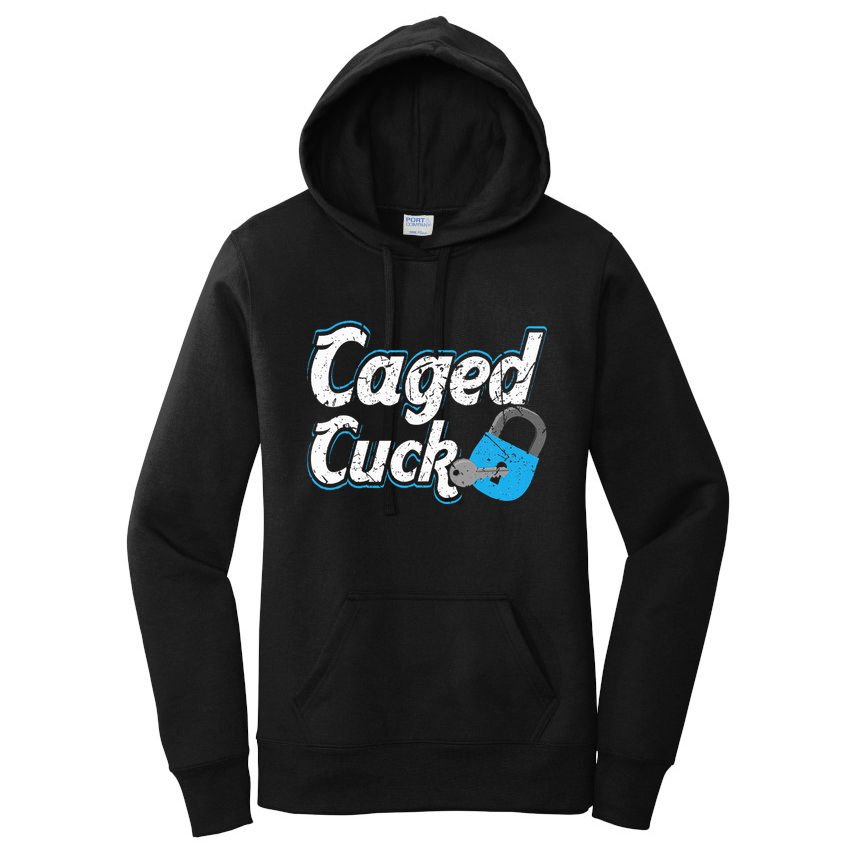 Caged Cuck Kinky Submissive Cuckold Boy Fetish Chastity Women's Pullover Hoodie