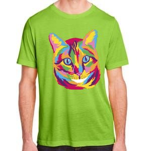 Colorful Cute Kitten Face Adult ChromaSoft Performance T-Shirt