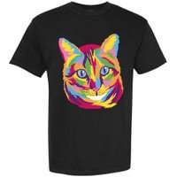 Colorful Cute Kitten Face Garment-Dyed Heavyweight T-Shirt