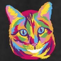 Colorful Cute Kitten Face Garment-Dyed Heavyweight T-Shirt