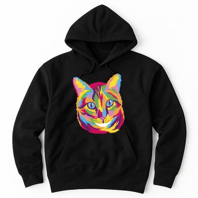 Colorful Cute Kitten Face Hoodie