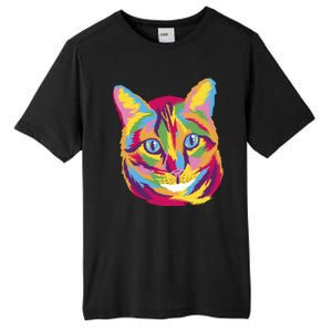 Colorful Cute Kitten Face Tall Fusion ChromaSoft Performance T-Shirt