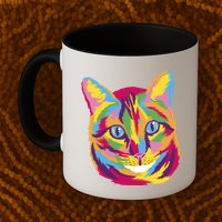 Colorful Cute Kitten Face Mug