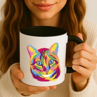 Colorful Cute Kitten Face Mug