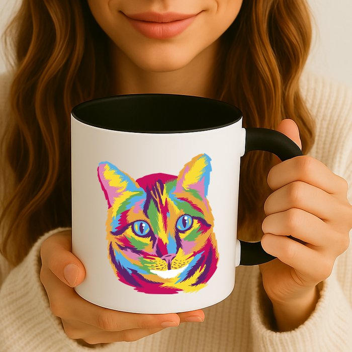 Colorful Cute Kitten Face Mug