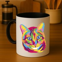 Colorful Cute Kitten Face Mug
