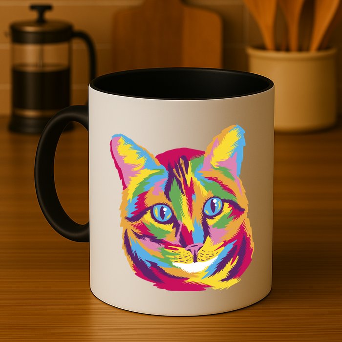 Colorful Cute Kitten Face Mug