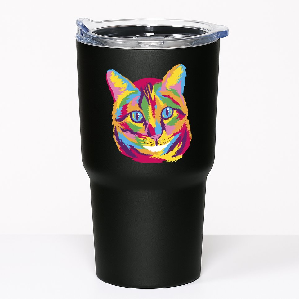 Colorful Cute Kitten Face Tumbler