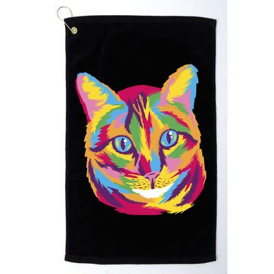 Colorful Cute Kitten Face Golf Towel