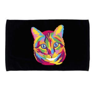 Colorful Cute Kitten Face Microfiber Hand Towel