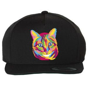 Colorful Cute Kitten Face Wool Snapback Cap