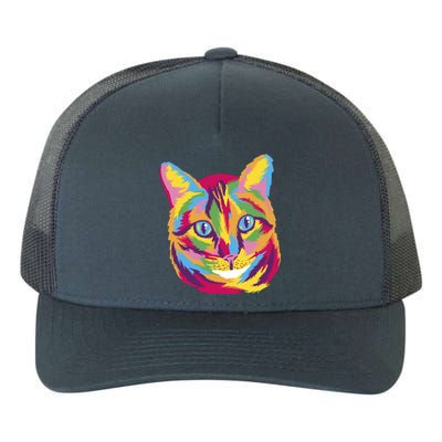 Colorful Cute Kitten Face Yupoong Adult 5-Panel Trucker Hat