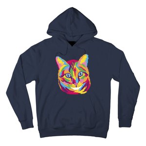 Colorful Cute Kitten Face Hoodie