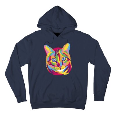 Colorful Cute Kitten Face Hoodie