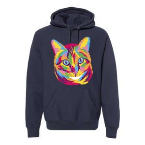 Colorful Cute Kitten Face Premium Hoodie