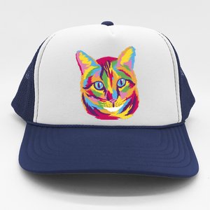 Colorful Cute Kitten Face Trucker Hat