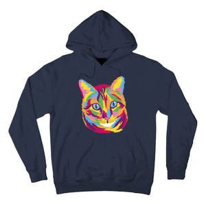 Colorful Cute Kitten Face Tall Hoodie