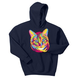 Colorful Cute Kitten Face Kids Hoodie