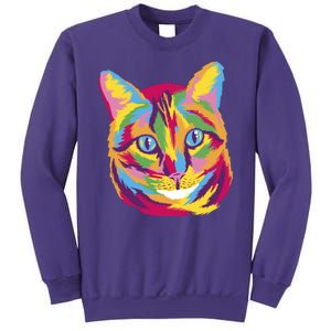 Colorful Cute Kitten Face Sweatshirt