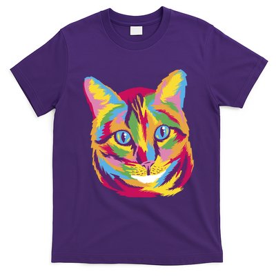 Colorful Cute Kitten Face T-Shirt