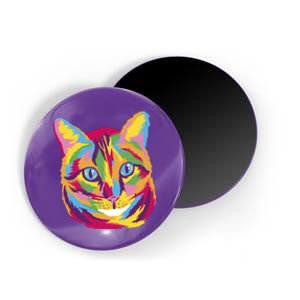 Colorful Cute Kitten Face Magnet