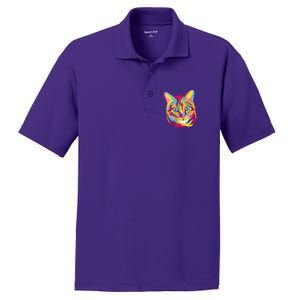 Colorful Cute Kitten Face PosiCharge RacerMesh Polo