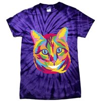 Colorful Cute Kitten Face Tie-Dye T-Shirt