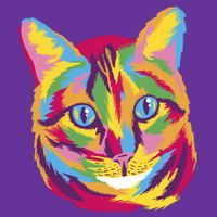 Colorful Cute Kitten Face Tie-Dye T-Shirt