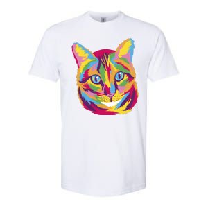 Colorful Cute Kitten Face Softstyle CVC T-Shirt