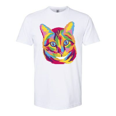 Colorful Cute Kitten Face Softstyle® CVC T-Shirt