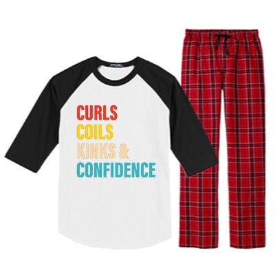 Curls Coils Kinks Confidence Apparel Raglan Sleeve Pajama Set