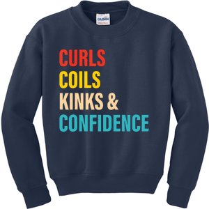 Curls Coils Kinks Confidence Apparel Kids Sweatshirt