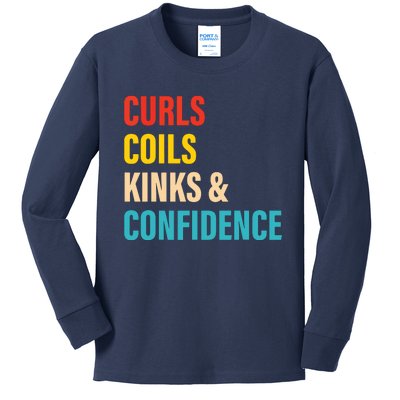 Curls Coils Kinks Confidence Apparel Kids Long Sleeve Shirt