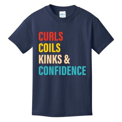 Curls Coils Kinks Confidence Apparel Kids T-Shirt