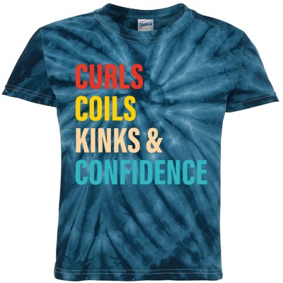 Curls Coils Kinks Confidence Apparel Kids Tie-Dye T-Shirt