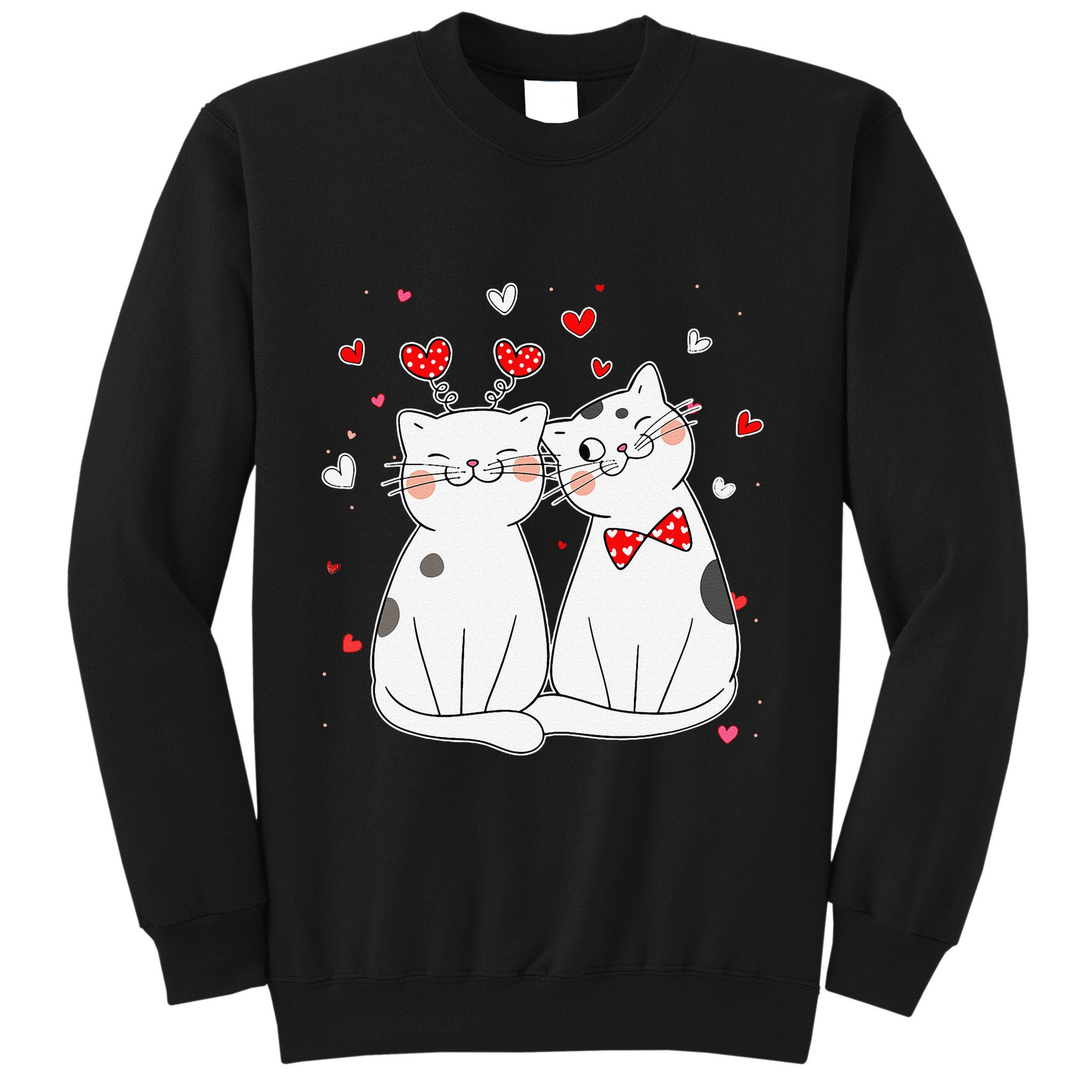 Cute Cats Kittens & Hearts Valentines Day Gift Sweatshirt